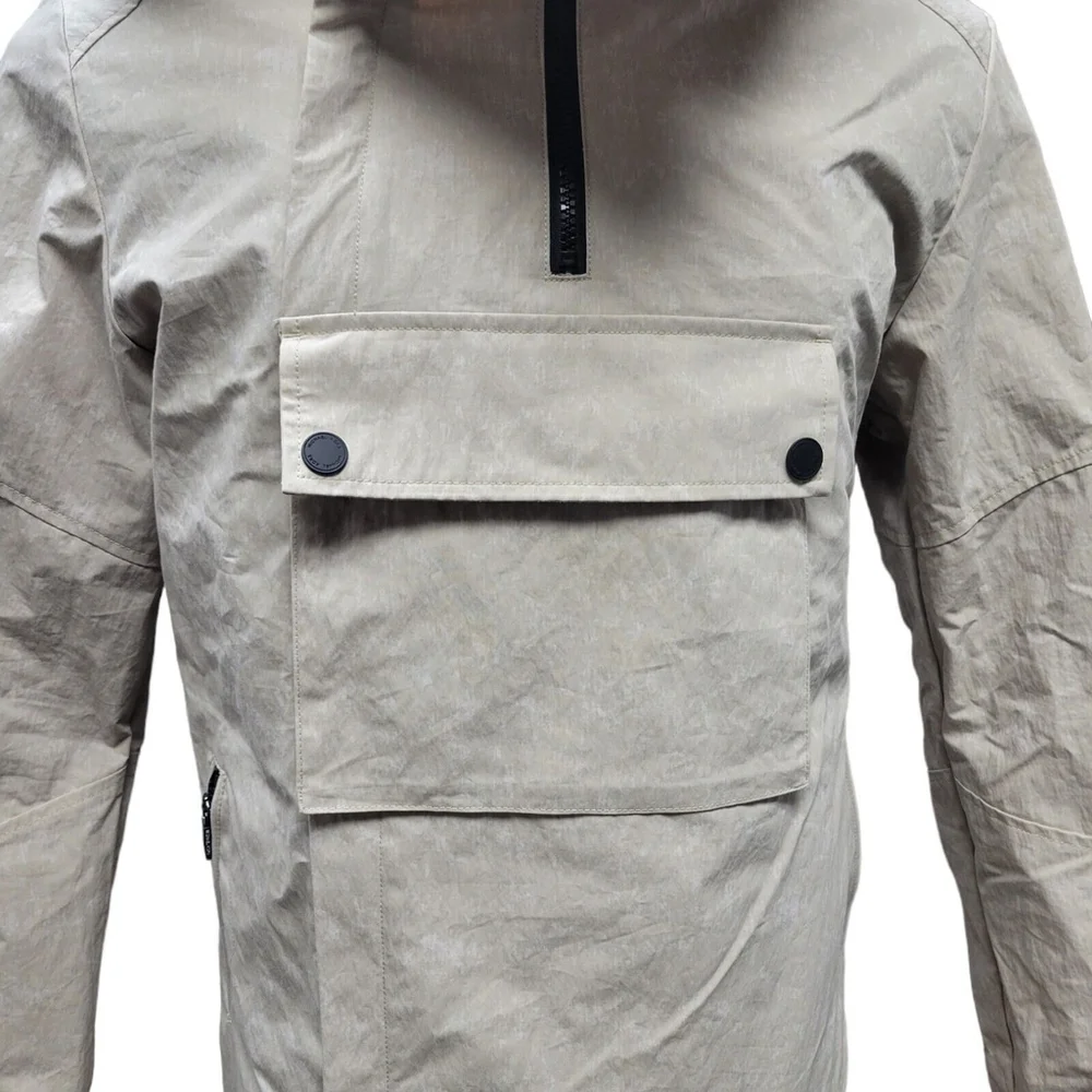 Men's Michael Kors Crinkled Woven Hoodie Cargo Jacket. Size Small. NWT $298